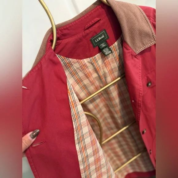 L.L.Bean Red/Brown Corduroy, Sz Large - Vintage Field Barn Jacket, Chore Coat - Picture 3 of 14